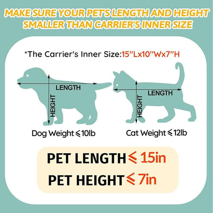 Small Pet Carrier 17" L x 12" W x 8.5" H Airline Approved, Black | for JetBlue/Frontier/Spirit Airlines, Lockable Safety Zippers and Anti-Scratch Mesh, Pets Under 8 lbs