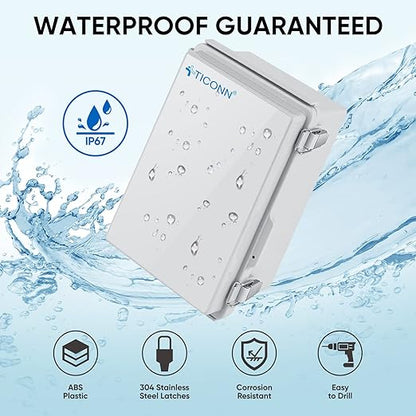 TICONN Waterproof Electrical Junction Box IP67 ABS Plastic Enclosure