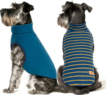 KYEESE 2Pack Dog Sweater Warm Pets Coats Soft Dog Sweaters for Small Dogs Male Stretchy Dogs Clothes Turtleneck Small Pet Sweaters Pullover Pets Sweatshirt