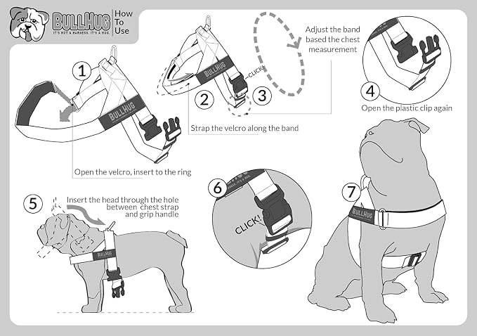 Adjustable Dog Harness– No Pull, No Choke – for English Bulldogs, French Bulldogs, Pugs & Broad-Chested Breeds – Easy, Safe Walks (Donuts, Medium)