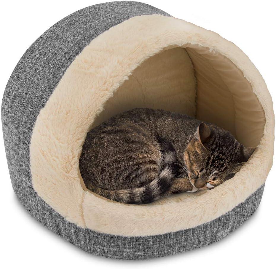 Best Pet Supplies Cozy Cat Cave by - Gray, 17 x 15 x 14
