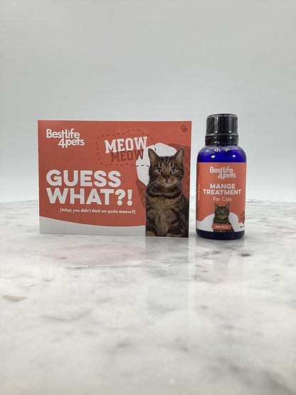 Mange Support & Cat Itchy Skin Relief - Naturally Soothes Red Sore Spots, Reduces Scratching, Excessive Grooming and Patchy Fur in Cats and Kittens Leaving a Healthier Coat (800 Small, Odorless Pills)