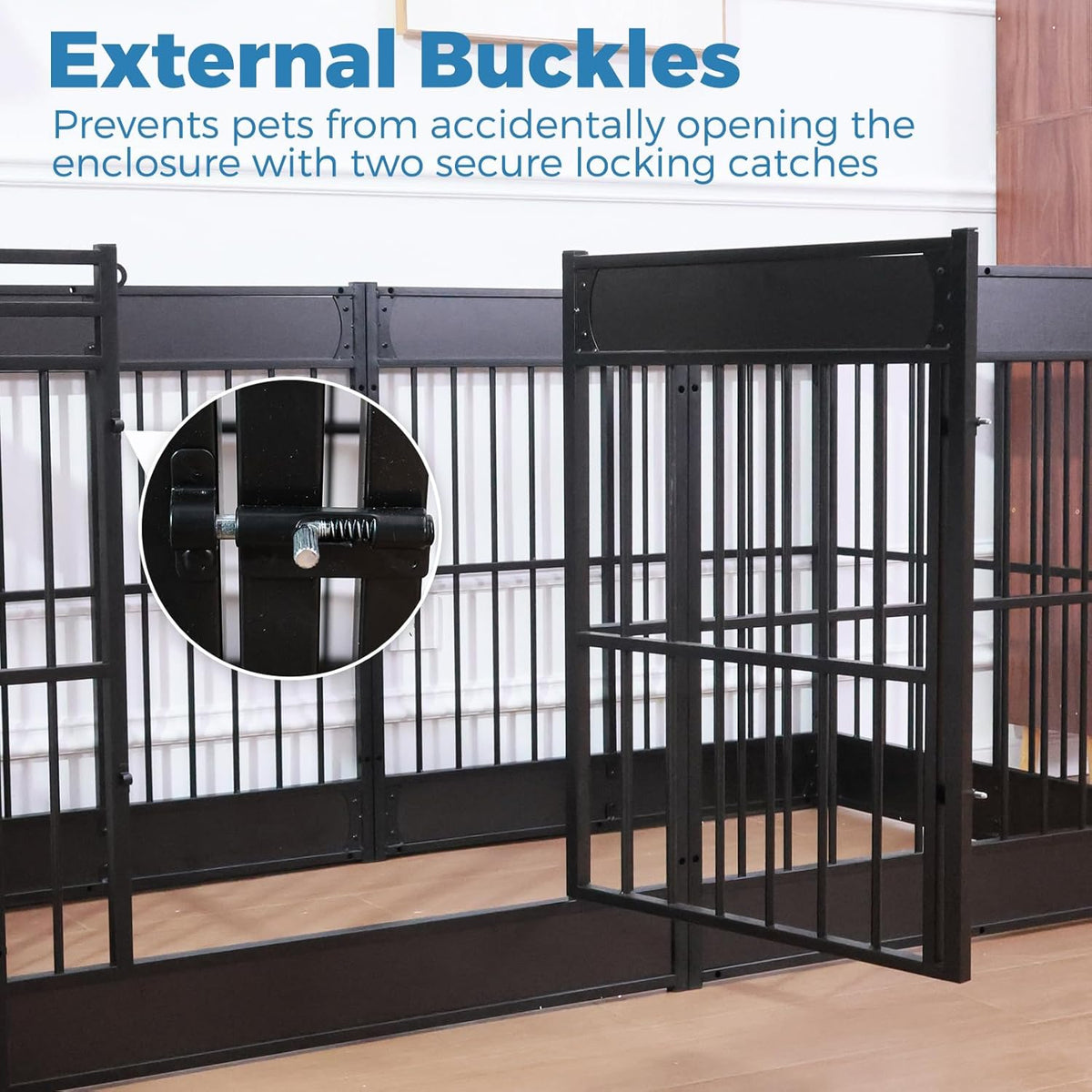 Dog Playpen, 35.4" Height Dog Pen Indoor, Heavy Duty, Safe and Sturdy, Furniture Style Puppy Pen (12 Panels (35.4" High), Black)