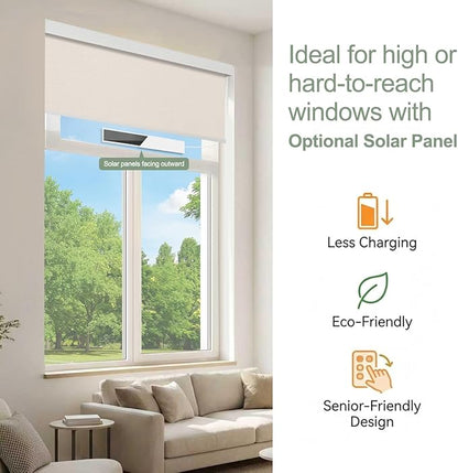 Motorized Blinds with Remote Window Roller Shade Wireless Rechargeable Motor
