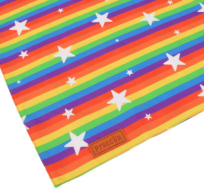 PTDECOR Rainbow Dog Bandanas Pride Day, Multi Size,“Love is Love” Pet Scarf Reversible Triangle LGBT+ Rainbow Bandanas for Small Dogs Pets (Small)