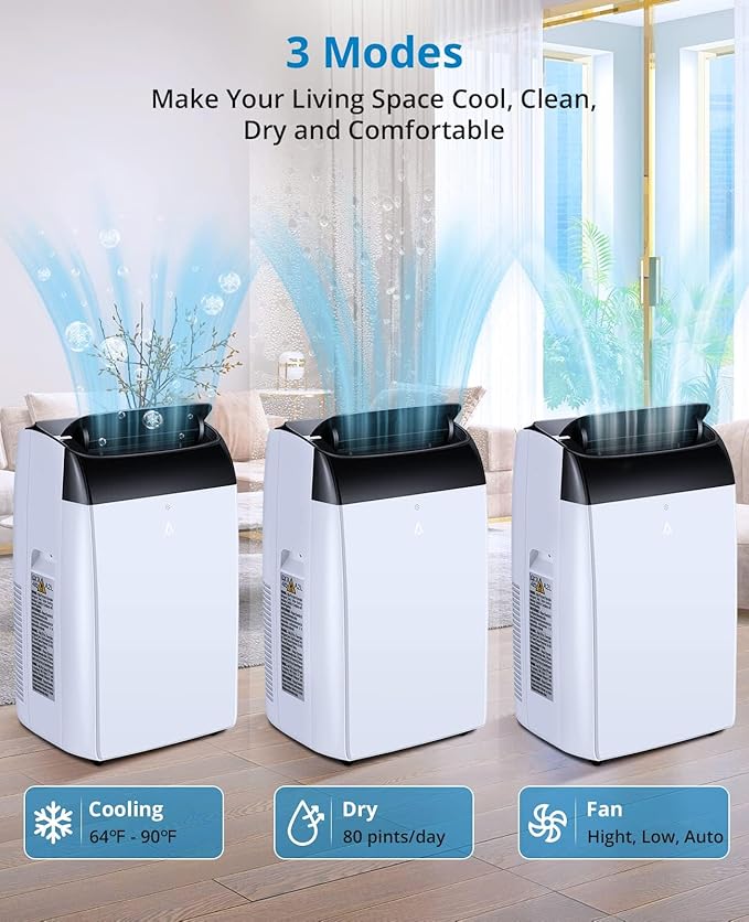 Portable Air Conditioners, 12000 BTU Cooling Capacity