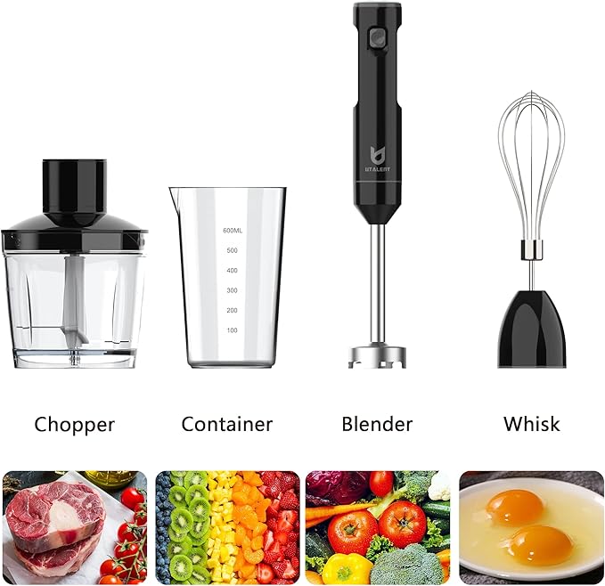 Cordless Hand Blender, UTALENT Variable Speed Immersion Blender Rechargeable