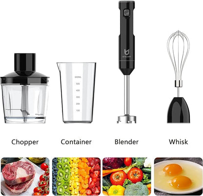 Cordless Hand Blender, UTALENT Variable Speed Immersion Blender Rechargeable