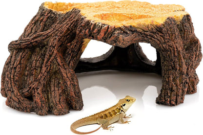 Reptile Hide Cave, Naturalistic Terrarium Décor, Safe Hideout for Ball Pythons, Bearded Dragons, Leopard Geckos