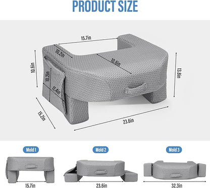LEBENGURU Reading Pillow for Laptop, Extra Large Armrest Gaming Pillow for Working, Hight Adjustable Lap Desk Pillow for Adult Sitting in Bed, Floor, Sofa