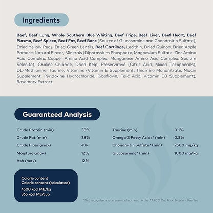 ZIWI Peak Steam & Dried Cat Food – Beef w/Southern Blue Whiting Fish - High Protein, Skin & Coat Health, Low Carb, for All Life Stages (78.4oz)