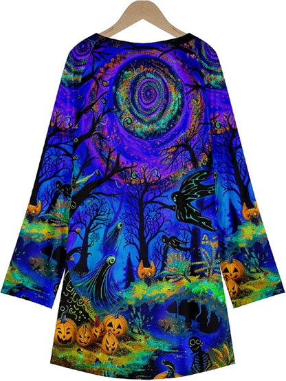 MARSVOVO Women Novelty Graphic Plus Size Sweater Crewneck Long Sleeve Cute Printed Loose Fit Casual Fall Sweaters Top