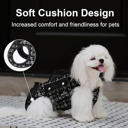 Wakytu Dog Lift Harness Dog Carrier Sling for Small Dogs & Cats,L | stylish puppy sling carrier with handle & pocket,adjustable leash,walking & travel