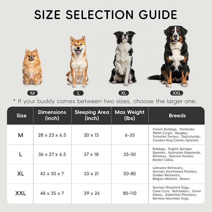 Homemate Dog Bed Large Sized Dog: 42"x30" Orthopedic Pet Bed with Toy | Large Dogs Bed with Non-Slip Botton & Removable Washable Cover Cat Bed Sofa XL Outdoor Crate Pad Couch Dark Grey