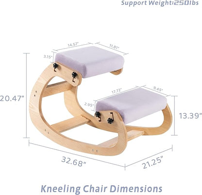 VDNEND Knee Chair Ergonomic for Office,Rocking Kneeling Chair Desk,Adjustable Posture Chairs for Relieve Neck or Back Pain,Balance Chairs for Work,Meditation,Home,Gifts for Men,Women,Her,Him