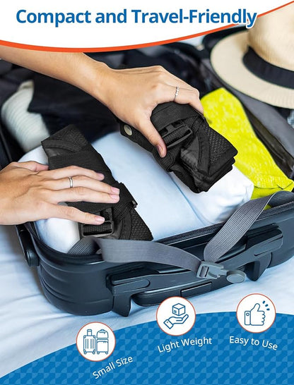 SARISUN 2 Pack Airplane Foot Hammock, Portable Travel Feet Rest Leg Relief, Ergonomic Hanging Sling for Long Flight,Car, Office Home, Comfort Support Travel Essentials, Black