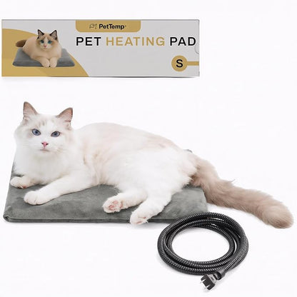 Pet Heating Pad for Cats Dogs Indoor & Sheltered Outdoor Waterproof Heated Cat Bed Heated Dog Bed Chew Resistant Cord Constant Temperature Gray 16 x 13 Inch