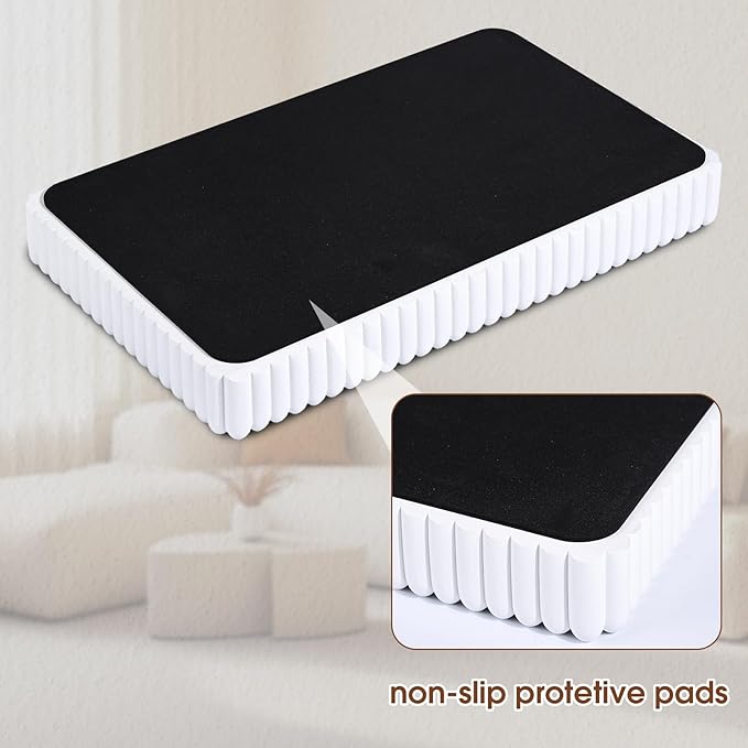 Rectangular Tray for Coffee Table,Modern Decorative Tray,White Concrete Trays,Home Dining Centerpiece Decor,Decorative Trays for Dining Table,Living Room,Kitchen,Counter