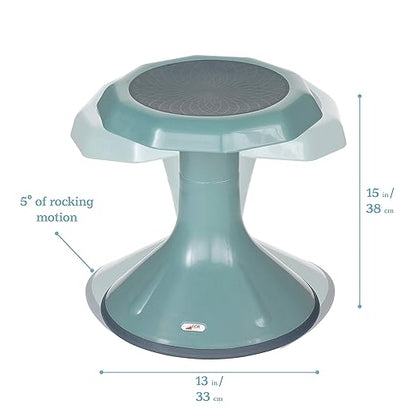 ECR4Kids ACE Active Core Engagement Wobble Stool, 15-Inch Seat Height, Flexible Seating, Seafoam