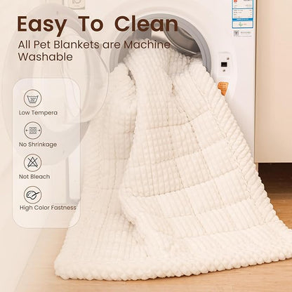 Couch Cover for Dogs Washable, Non-Slip Pet Couch Covers for Sofa, Fuzzy Dog Couch Cover Blanket, Thick, Soft, Plush Couch Cushion Covers for Sofa Protector (White, 23.6" x 47.2"/60 x 120cm)