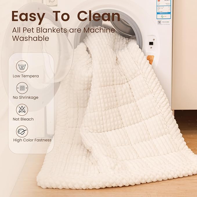 Couch Cover for Dogs Washable, Non-Slip Pet Couch Covers for Sofa, Fuzzy Dog Couch Cover Blanket Thick Soft Plush for Furniture Protector (White, 27.6" x 47.2"/70 x 120cm)