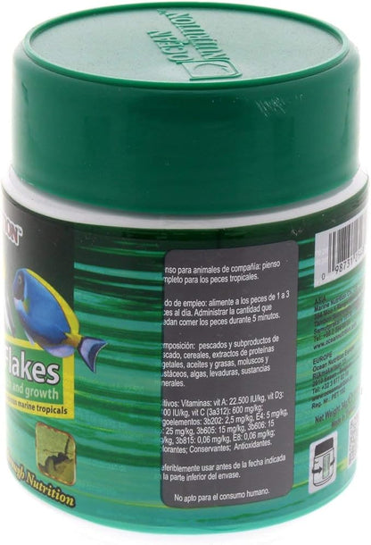 Ocean Nutrition Spirulina Flake Fish Food - Natural Ingredient Fish Food Flakes for Betta Fish and All Tropical Fish - Supports Health & Coloration, Does Not Cloud Water, Made in USA, 1.2 oz (34 g)