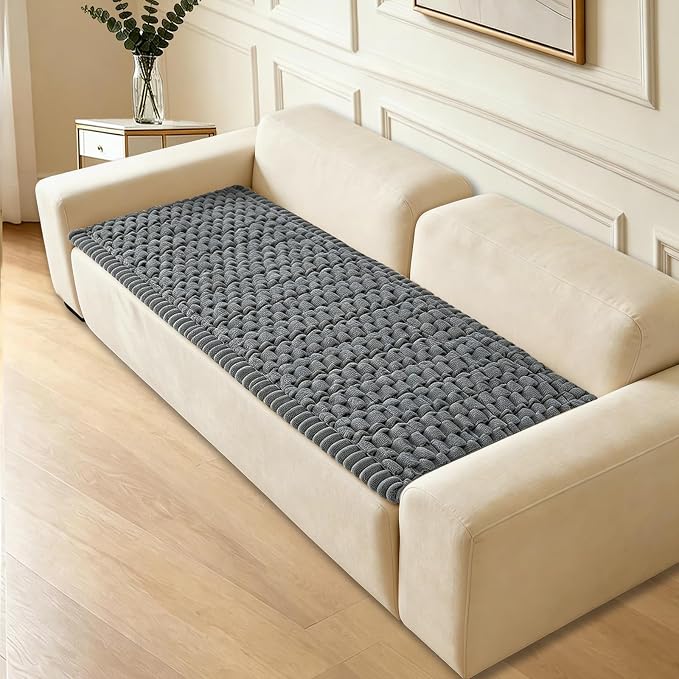 Waterproof Couch Cover for Dogs Washable,Nonslip Fuzzy Durable Pet Friendly | Soft Slipcovers for 3 Cushion Sofa Cover,Plush Thick Protector Fits Mat Bed Leather & Fabric Couches (Grey 27.6"x70.9")