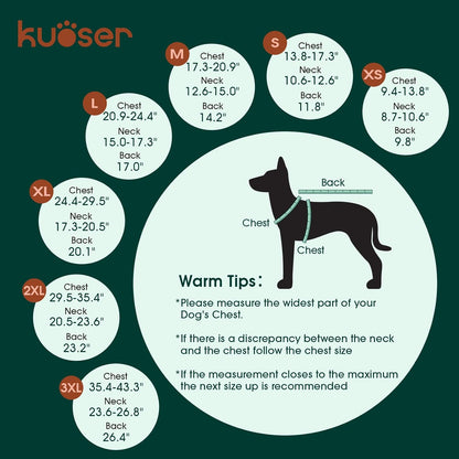 Kuoser Waterproof Dog Coat, Reversible Dog Jacket for Large Dogs, Adjustable Durable Doggie Winter Coat for Groowing Puppies Warm Puppy Cold Weather Apparel, Red L