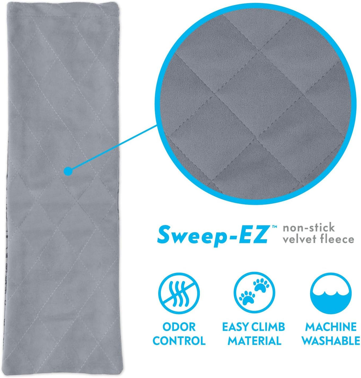 Paw Inspired Fleece Liners for Ferret Nation, Critter Nation Cage Ramp for Ferrets, Rats, Chinchillas, Hedgehogs & Other Small Animals (Gray, Ramp Cover - 3 Pack)