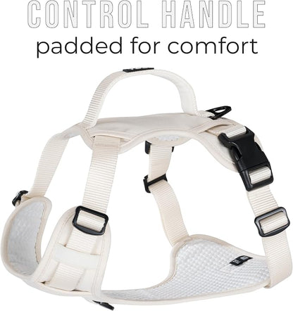 TUG No-Pull Dog Harness, 2 Leash Clips + Padded Handle (XL, Cream) | Water-Resistant Padded Interior | No-Pull Front Clip | Padded Back Handle | Adjustable Straps