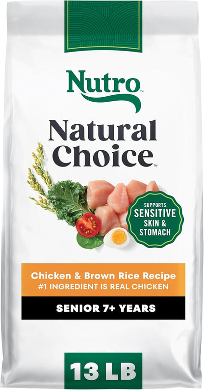 Nutro Natural Choice Chicken & Brown Rice Senior Dog Food Dry Recipe, 13 lb. Bag