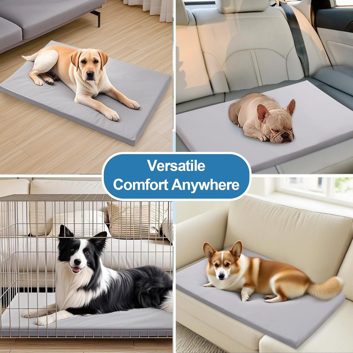 Dog Mat,19"x 30"Dogs Crate Pad,Indoor Non-Slip & Waterproof Dog Mat,Easy Wipe Clean in Seconds，Sleeping for Floor,Car,Sofa,Crate