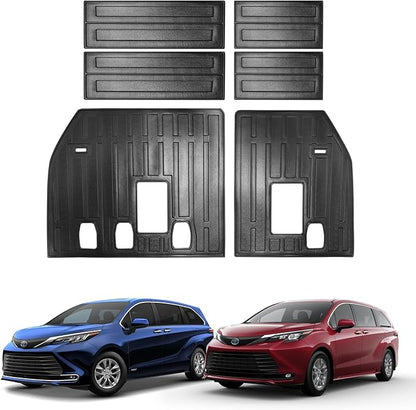 Backrest mats Compatible for 2021-2025 Toyota Sienna Back seat Protectors 2021 2022 2023 2024 2025 Toyota Sienna Back seat Cover Automotive Accessories (Fit 7/8 Seater with Spare Tire)