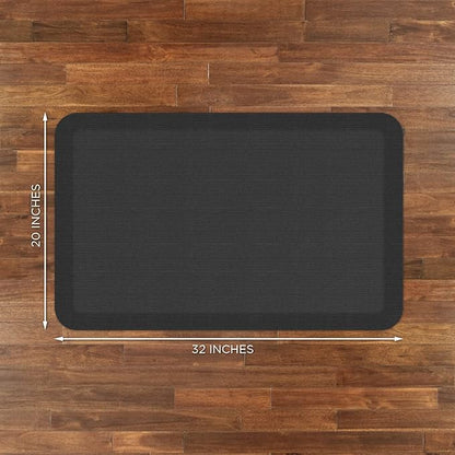 NewLife by GelPro Ergo-Foam Cushioned Anti-Fatigue Standing Kitchen Floor Mat, Padded Stain-Resistant, Waterproof, Non-Slip Comfort Padded Desk/Office Mat - 20" x 32", Grasscloth Charcoal