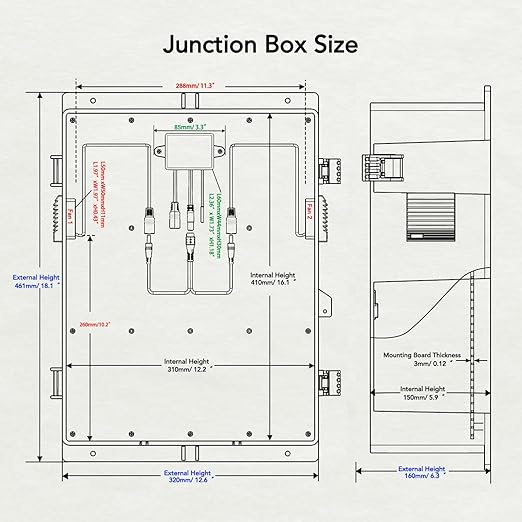 Outdoor Electrical Box, Waterproof Electrical Junction Box IP65 ABS Plastic