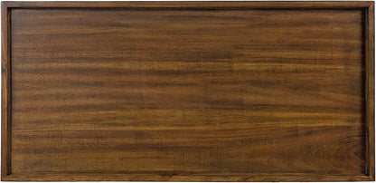 Kate and Laurel Eastmont Rectangle Wood Coffee Table; 46 x 22 x 17; Walnut Brown; Large Mid-Century Wooden Living Room Table with Stylish Tapered Legs and Adjustable Feet