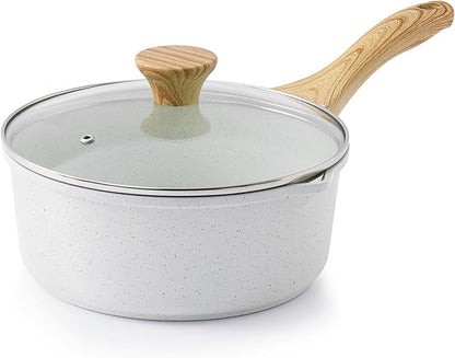 SENSARTE White Ceramic Nonstick Saucepan