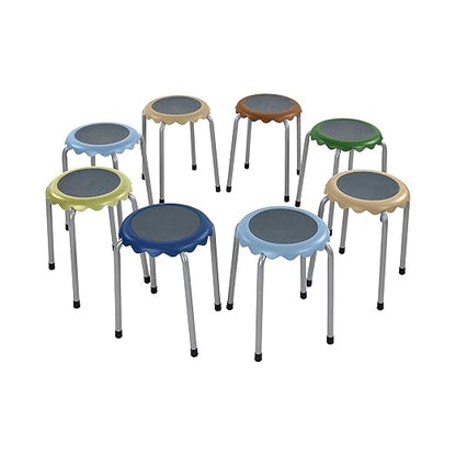 ECR4Kids Daisy Stackable Stool Set, Flexible Seating, Earthtone, 8-Piece
