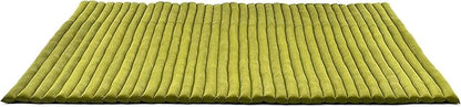 Leewadee - Foldable Floor Mattress - Japanese Roll Up Futon -Trifold Tatami Mat- Guest Floor Bed - Camping Mattress - Thai Massage Mat, Kapok Filled, 75 x 57 inches, Green