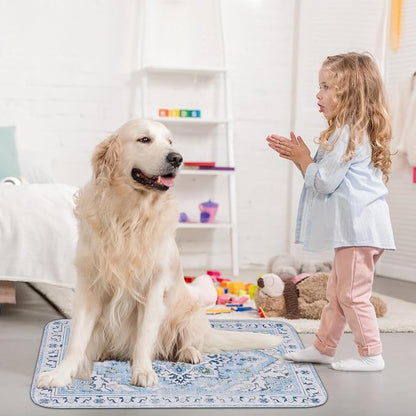 Homimp Washable Pee Pads for Dogs,2 Pack Reusable Puppy Pads Waterproof,Absorbent and Leakproof Dog Pee Pads,Non Slip Puppy Training Pads, Pet Mat for Floor, Crate, Couch, Whelping,Blue, 36"x36"