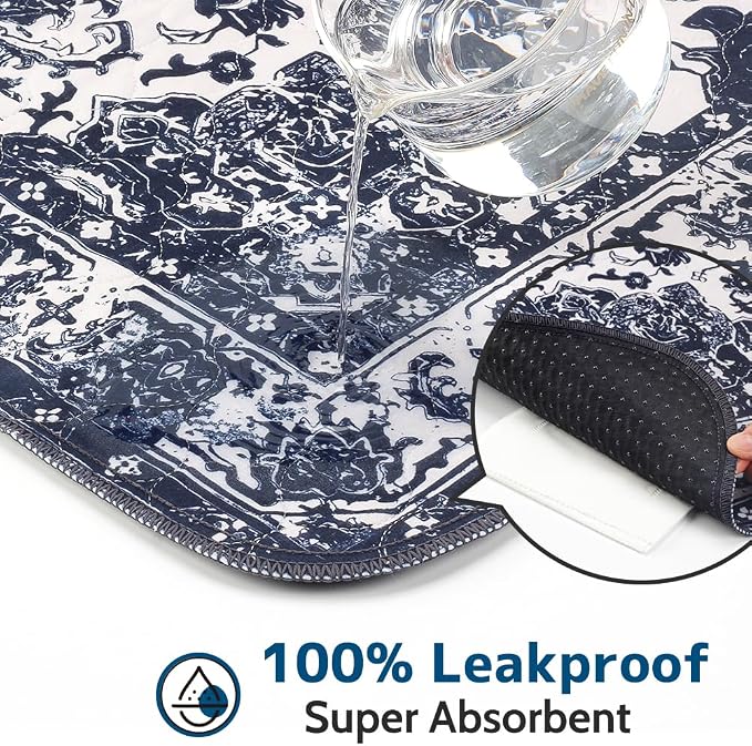 Washable Pee Pads for Dogs, 2 Pack Reusable Puppy Training Pads 36"x36" Super Absorbent Waterproof Dog Training Pads, Non-Slip Potty Pads, Whelping Pads Litter Mat Navy Blue