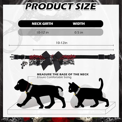 EXPAWLORER Cat Collar Breakaway,Adjustable Soft Velvet Cat Collar with Cross Accessory and Bell,Safety Quick Release Gothic Style Pet Collar for Cat,Kitten,Small Dog