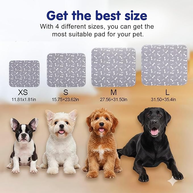 Pee Pads with Pheromones, Elite Pads for Cats, Washable Pee Pads for Dogs, Leak-Proof & Anti-Slip Pet Training Pad for Home & Travel(Gray+Gray, XL:35.4 * 31.5in)