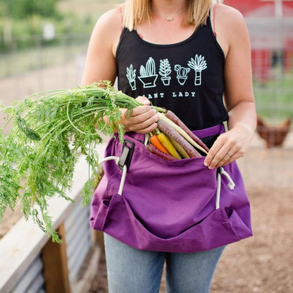 Roo Gardening Apron with Pockets & Harvesting, Picking Pouch - Adjustable, Water-resistant, Washable Canvas Cotton