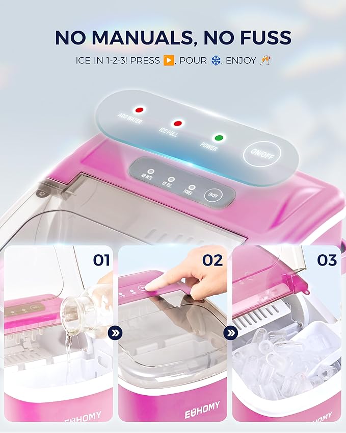 EUHOMY Countertop Ice Maker Machine