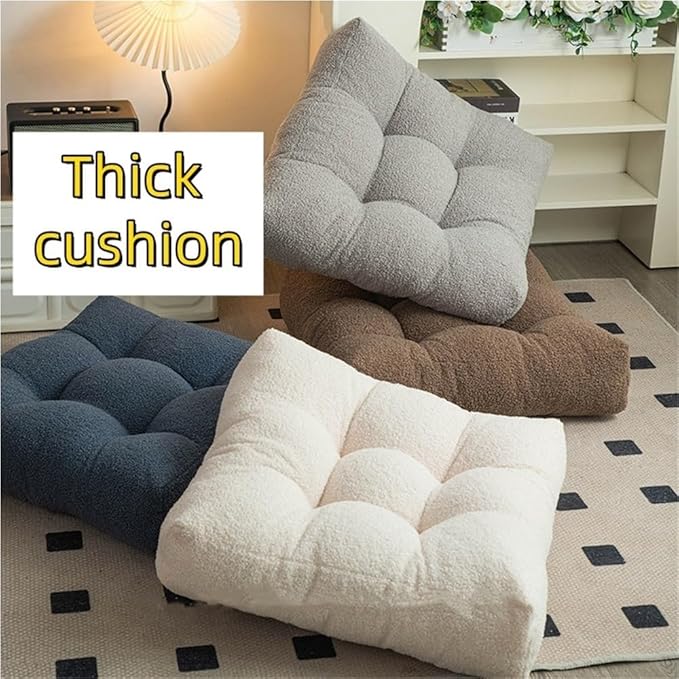 Stylish Ottoman Pouf, Cushioned Foot Stool, Comfortable Floor Seat Cushion, Meditation Cushion, Sofa Cushion for Living Room and Bedroom(Gray,21.7 * 21.7 * 4.7in)