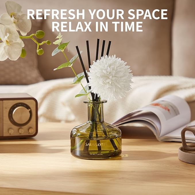 Flower Reed Diffusers Set, 7.10 oz Cedar Scented Diffuser