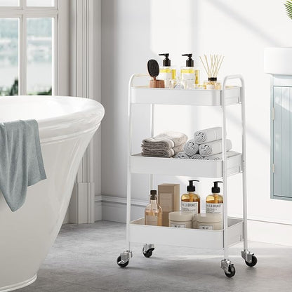 TOOLF 3-Tier Metal Rolling Cart