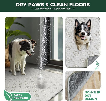 FXW Washable Pee Pads for Dogs, Super Absorbent, 47" Round, 2 Packs | Machine washable, Non-slip backing