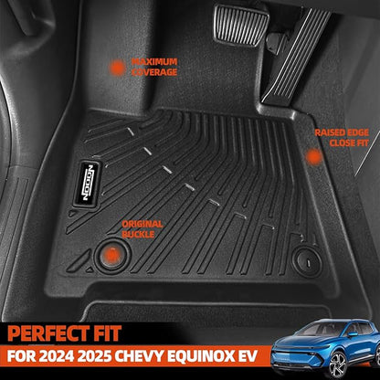 Floor Mats & Trunk Mat & Backrest Mats All Weather for 2024 2025 Chevy Equinox EV Electric (Non Fuel) Floor Mats for Chevrolet Equinox EV Floor Liner Accessories